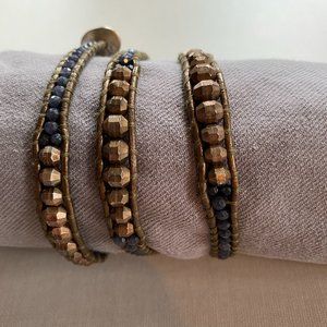 Chan Luu Brown Multi Strand Brown Leather Bracelet